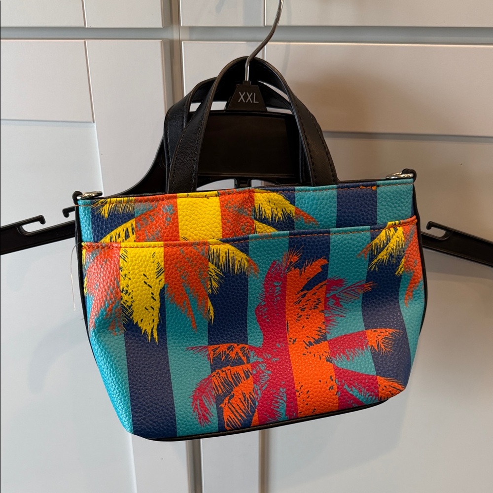 Tahari Multicolor Palm Print Mini Tote